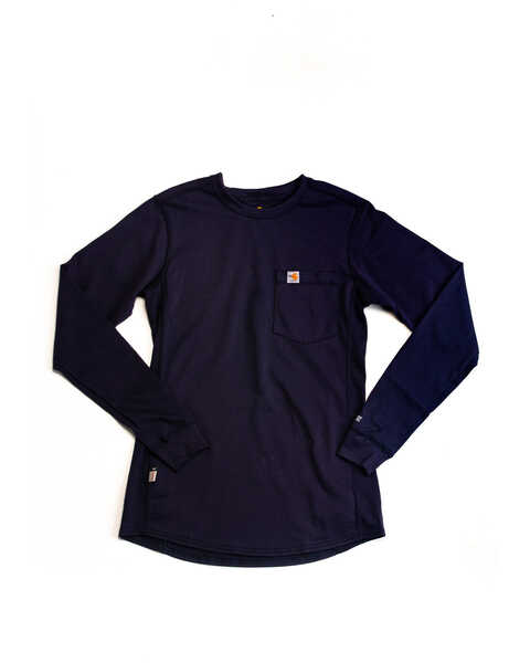 Image #1 - Carhartt Women's FR Force Long Sleeve Shirt, Navy, hi-res