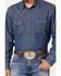 Image #3 - Blue Ranchwear Men's Medium Wash Long Sleeve Snap Western Denim Shirt, Medium Blue, hi-res