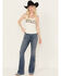 Image #2 - Idyllwind Women's Onslow Medium Wash Gypsy High Rise Embellished Stretch Flare Jeans, Medium Wash, hi-res