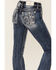 Miss Me Women's Fleur De Lis Bootcut Jeans, Dark Blue, hi-res