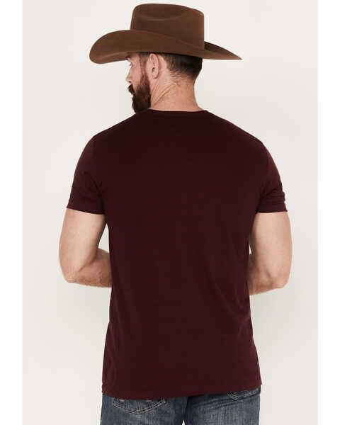 Image #4 - Cody James Men's Desert Bull Skull Short Sleeve Graphic T-Shirt, Burgundy, hi-res