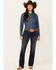 Image #1 - Shyanne Women's Santa Fe Shay Dark Wash Mid Rise Bootcut Riding Jeans, Dark Wash, hi-res
