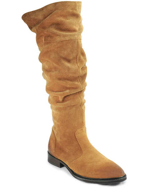 Band of the Free Women's Koa Suede Tall Scrunch Boots - Round Toe, Tan, hi-res