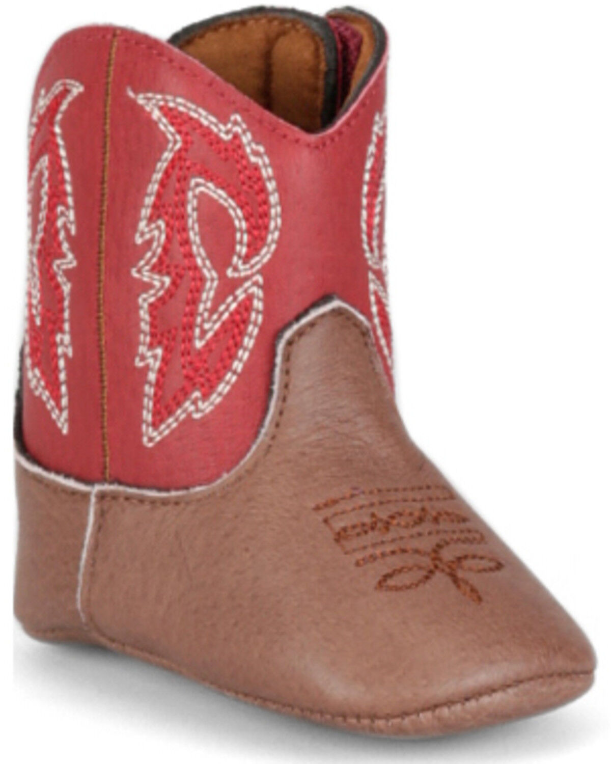 Image #1 - Justin Infant Boys' Baby Canter Western Boots - Broad Square Toe, Red, hi-res