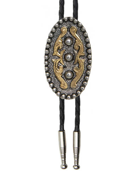 Image #1 - Cody James Men's Braided Oval Bolo Tie, Silver, hi-res