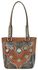 Image #2 - American West Desert Flower Zip Top Tote, Tan, hi-res