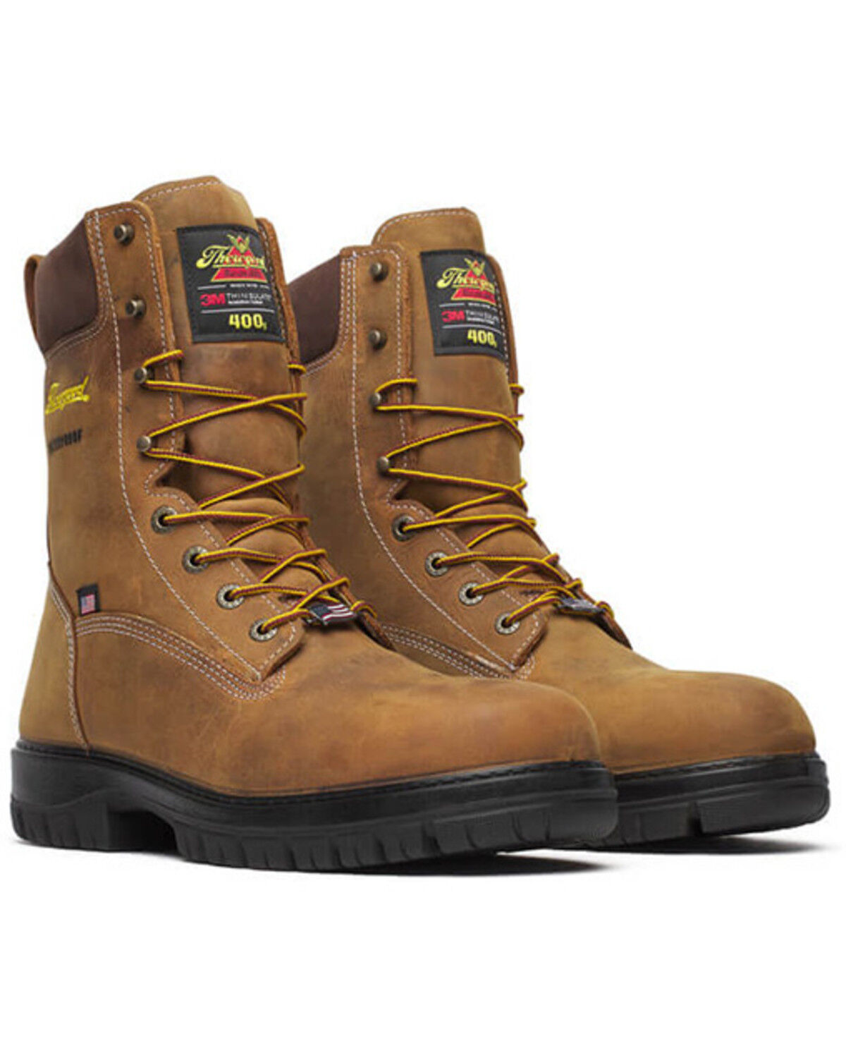 Image #1 - Thorogood Men's 8" Genesis Waterproof Insulated Work Boots - Nano Toe, Brown, hi-res