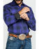 Rock 47 by Wrangler Men's Large Plaid Long Sleeve Western Shirt , Purple, hi-res