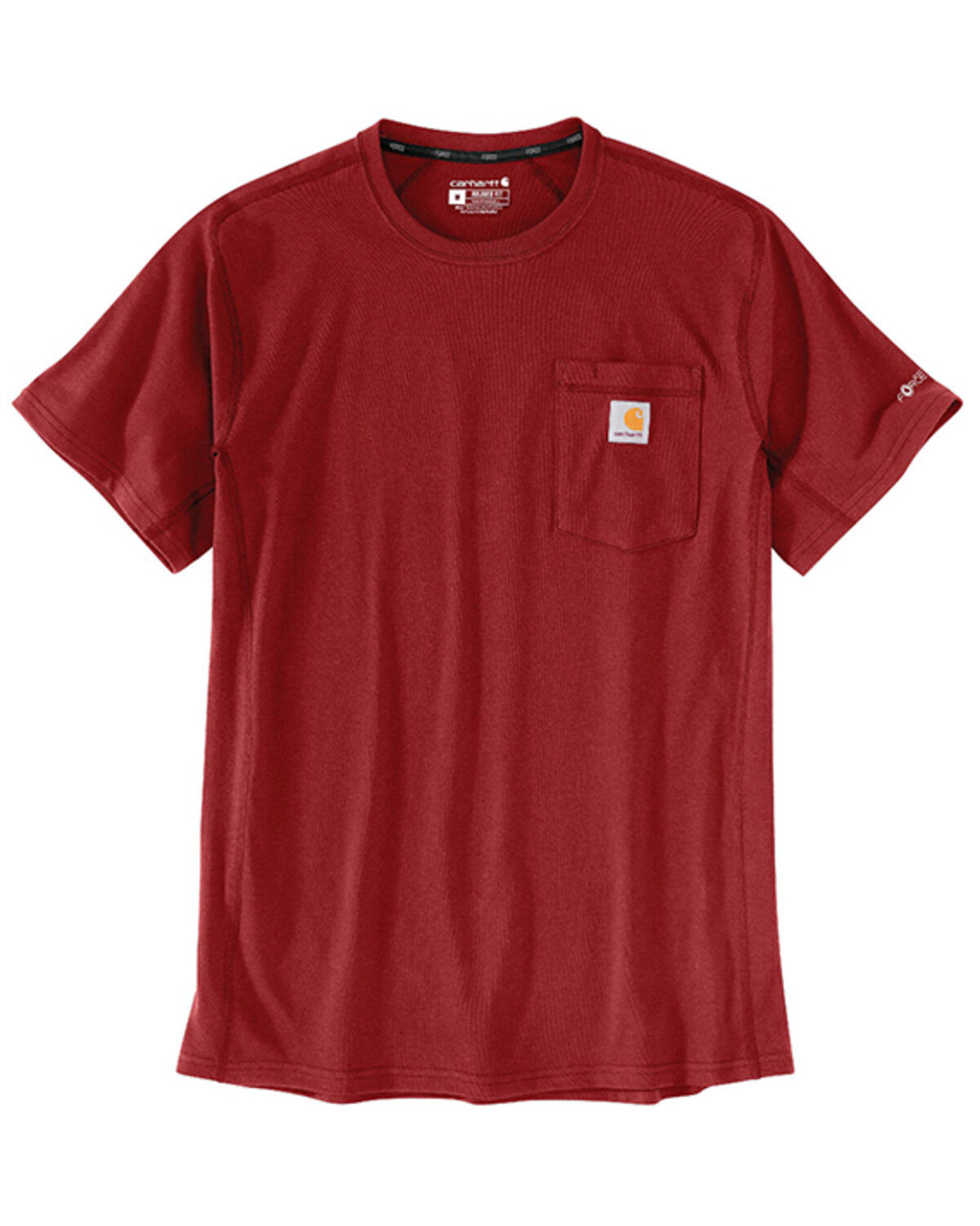 Image #2 - Carhartt Men's Force® Relaxed Fit Midweight Short Sleeve Pocket T-Shirt, Red, hi-res