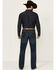 Image #3 - Wrangler Retro Men's 77MWZ Lindel Dark Wash Slim Bootcut Stretch Denim Jeans - Tall, Dark Medium Wash, hi-res