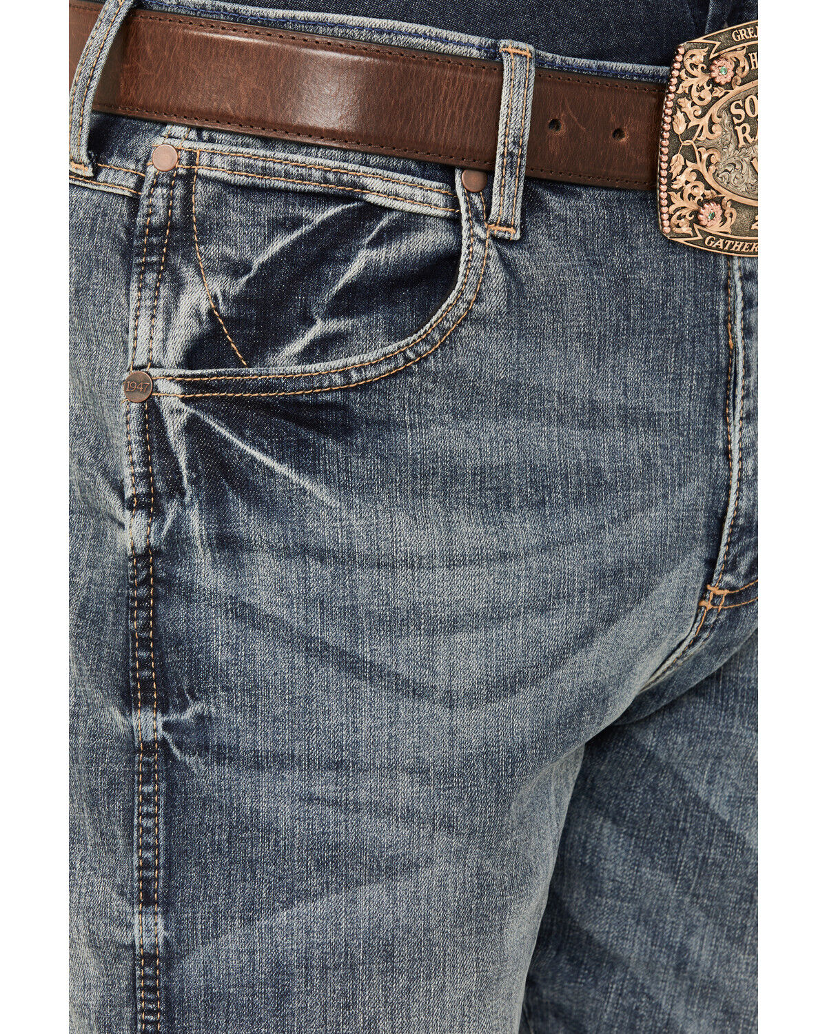 Image #2 - Wrangler Retro Men's Slim Fit Bootcut Jeans, Blue, hi-res