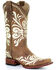 Circle G Women's Tan Embroidery Western Boots - Square Toe, Tan, hi-res