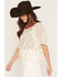 Image #2 - Wild Moss Women's Floral Print Tie-Front Blouse, Ivory, hi-res