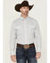Image #1 - George Strait by Wrangler Men's Diamond Geo Print Long Sleeve Snap Stretch Western Shirt, White, hi-res