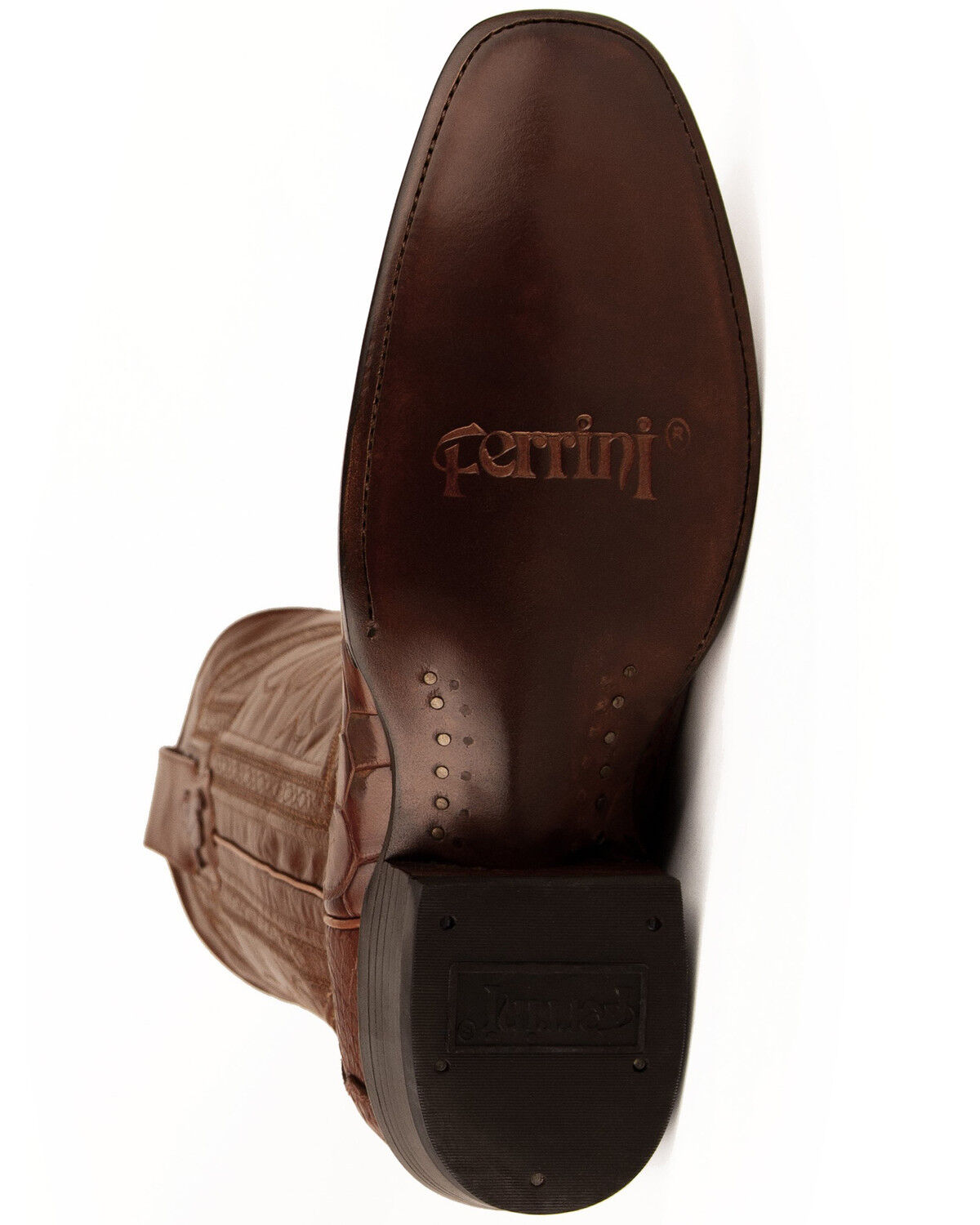 Image #6 - Ferrini Men's Stallion Western Boots - Square Toe, Cognac, hi-res