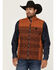 Image #1 - RANK 45® Men's Southwestern Print Color Block Softshell Vest, Brown, hi-res