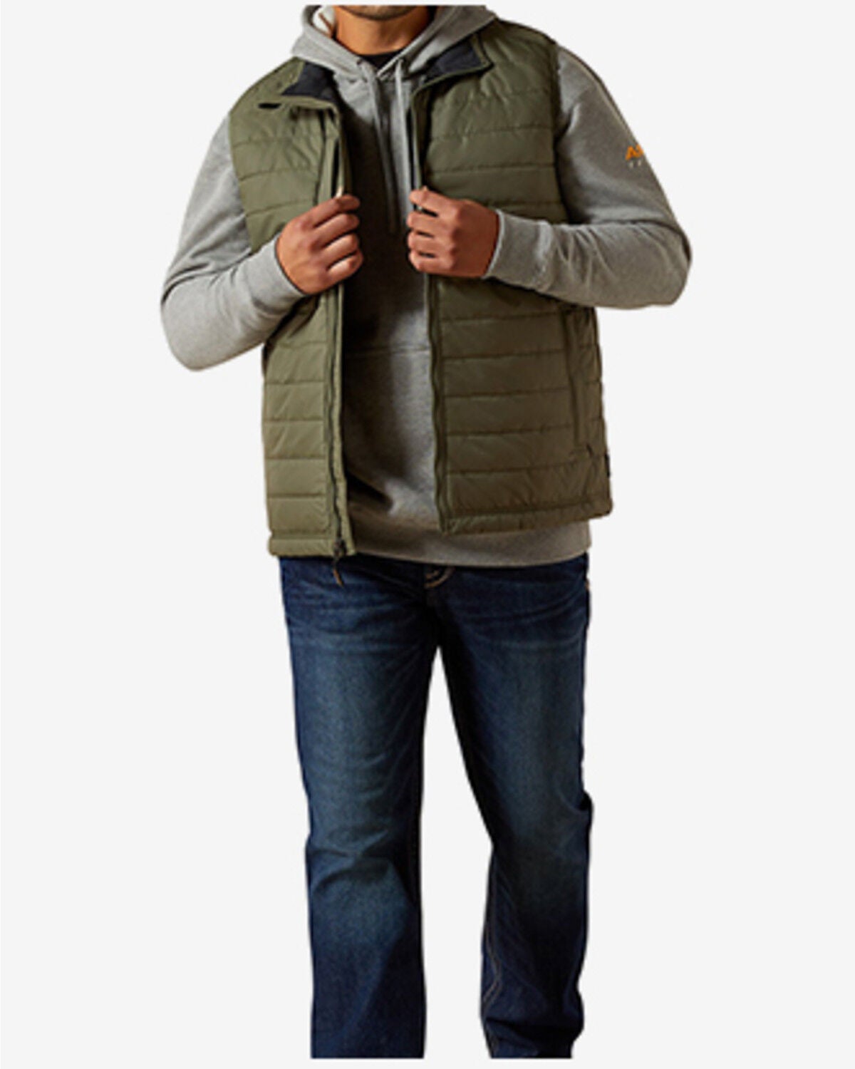 Image #4 - Ariat Men's Cordura &reg; Ripstop Lightweight Insulated Vest, Green, hi-res