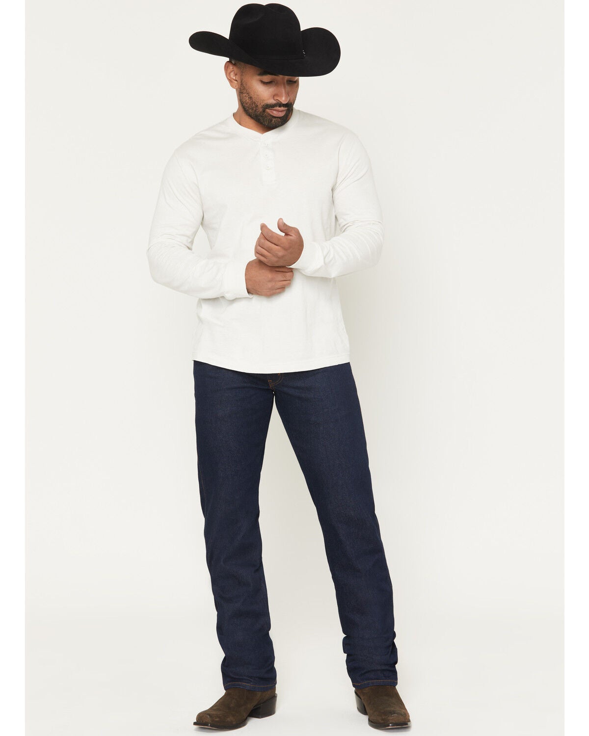 Levi&rsquo;s Men&rsquo;s 557 Rocky Rinse Dark Wash Mid Rise Western Straight Denim Jeans, Dark Wash, hi-res