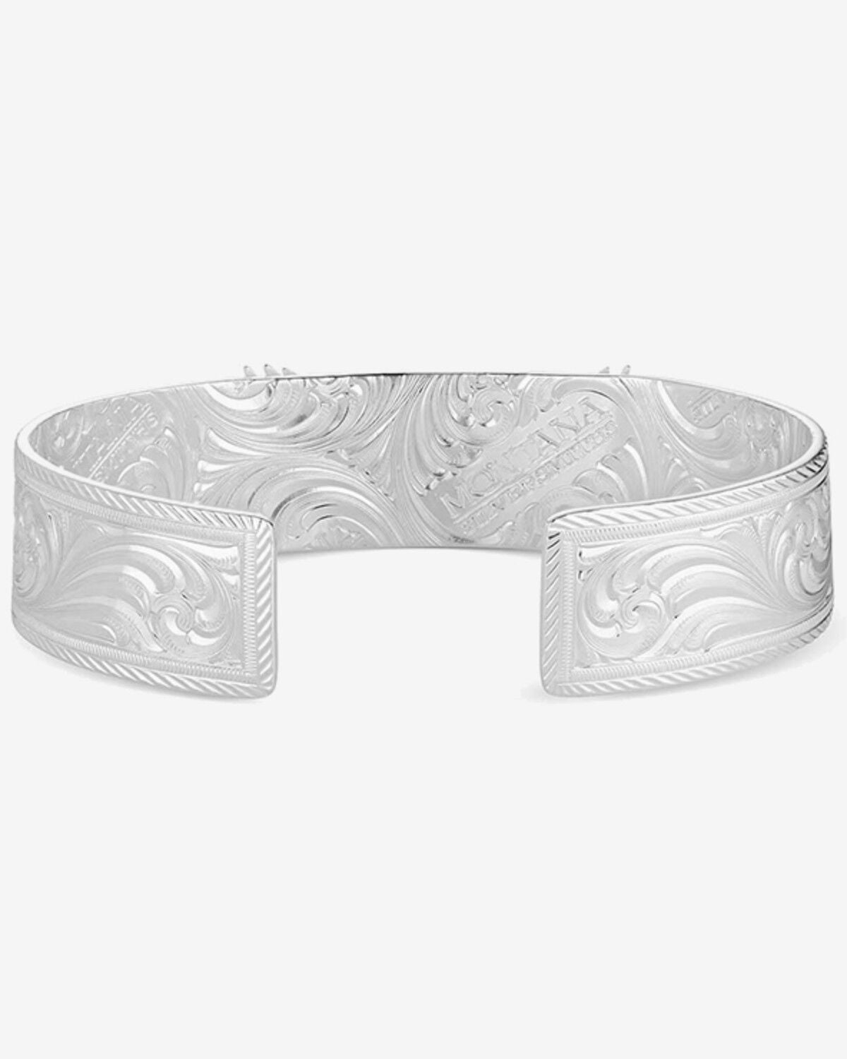 Image #2 - Montana Silversmiths Men's Under Open Skies American Made Cuff Bracelet, Silver, hi-res