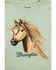 Image #2 - Wrangler Toddler Girls' Horse Logo Long Sleeve Graphic Shirt, Green, hi-res