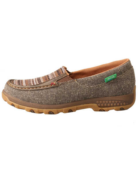 Image #3 - Twisted X Women's Slip-On CellStretch Driving Shoes - Moc Toe, Brown, hi-res
