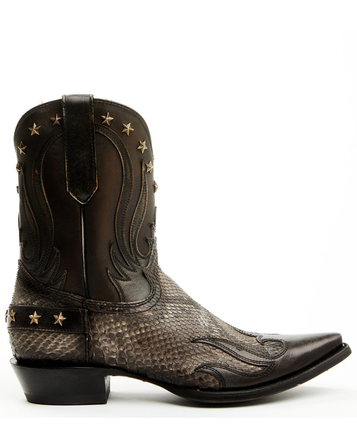 Image #2 - Corral Men's Exotic Python Overlay Short Western Boots - Snip Toe, Natural, hi-res