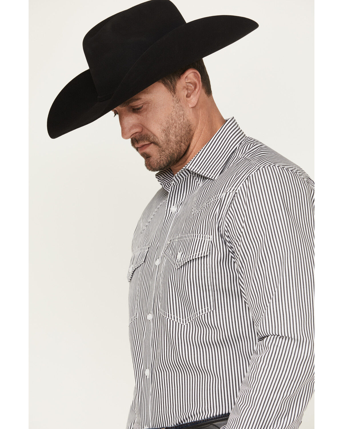 Image #2 - Cody James Black 1978® Men's Condor Striped Print Long Sleeve Button-Down Western Shirt, Black, hi-res