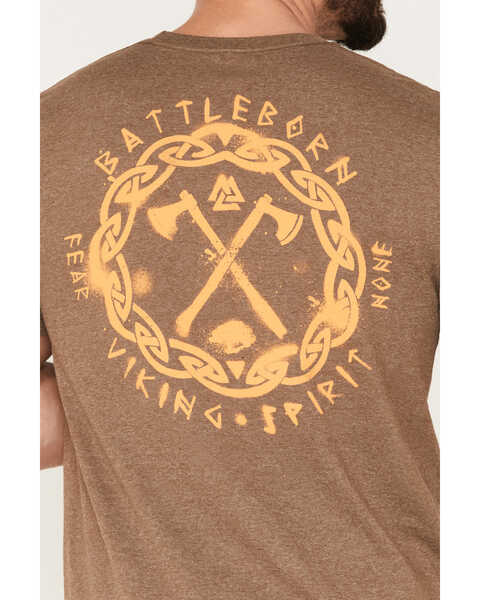 Image #4 - Howitzer Men's Battle Born Viking Spirit Graphic T-Shirt, Brown, hi-res