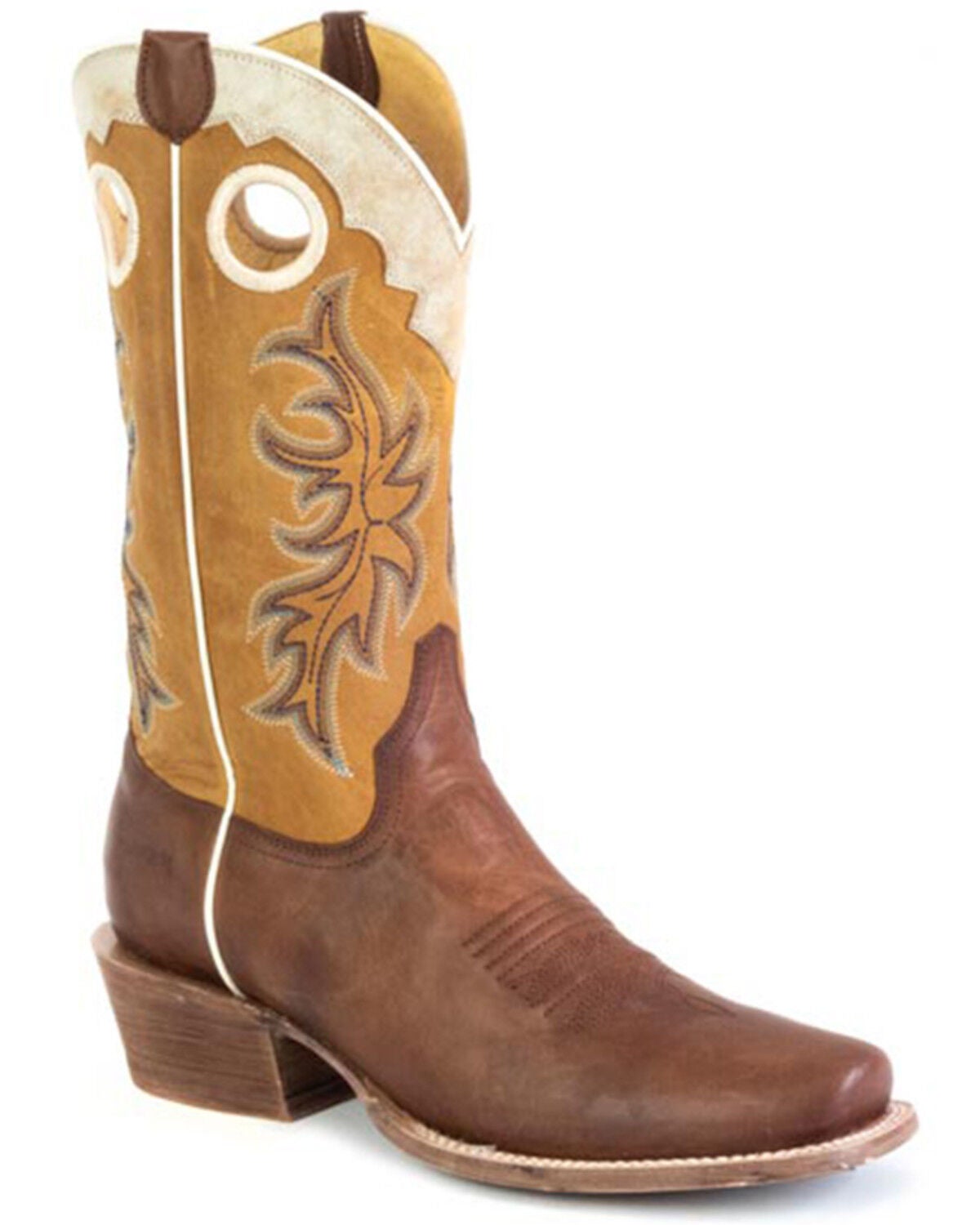 Roper Men's Ride Em' Cowboy Western Boots - Square Toe, Brown, hi-res
