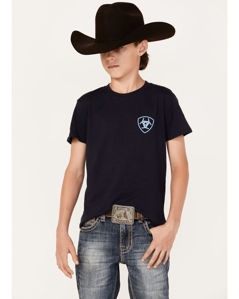 Ariat Boys' Diamond Logo Graphic T-Shirt, Navy, hi-res