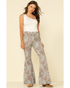 Free People Women's Geo Just Float On Flare Jeans, Multi, hi-res