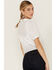 Image #3 - Wild Moss Women's Puff Sleeve Shadow Plaid Print Button Front Blouse, White, hi-res
