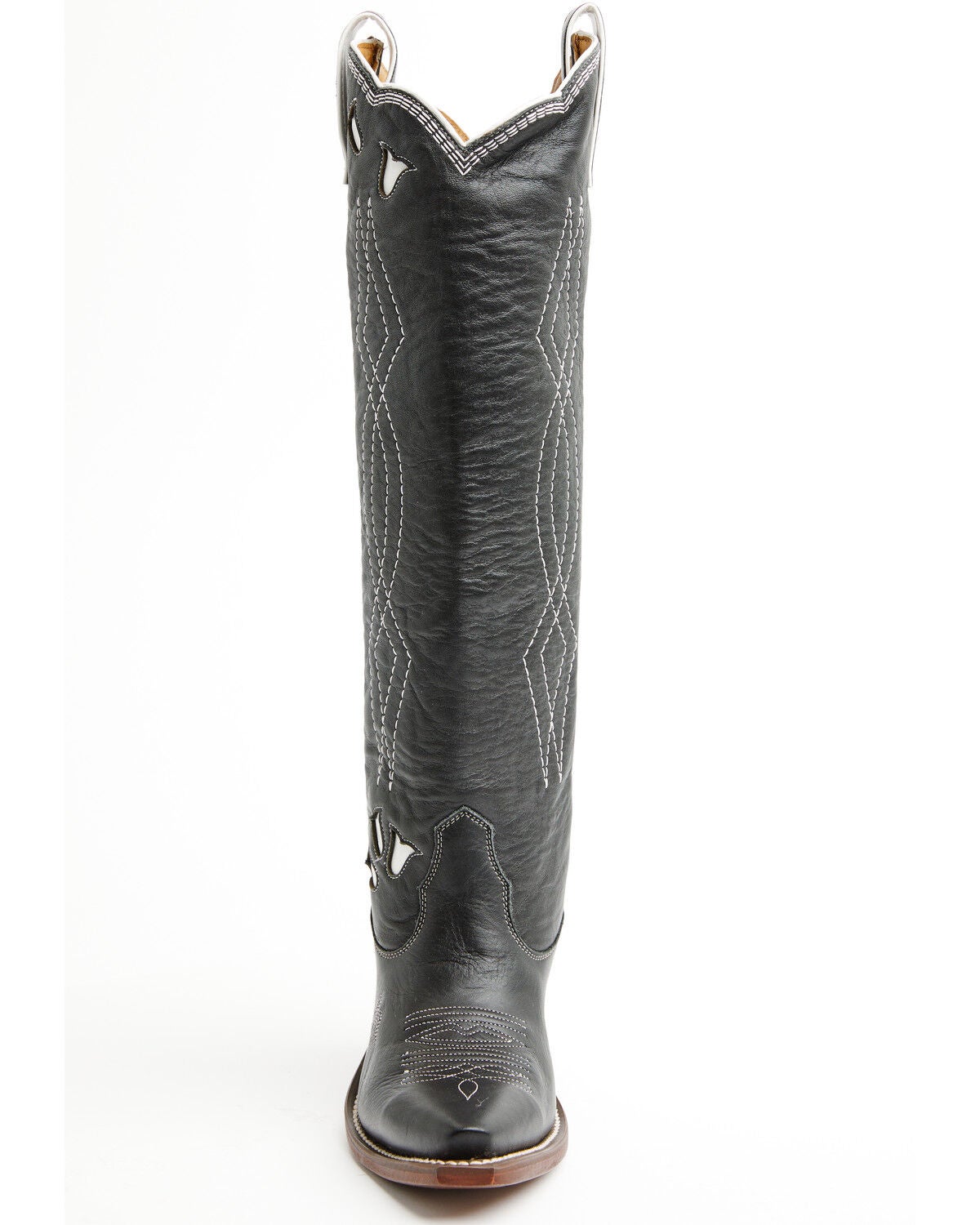 Image #4 - Besita Women's The Sunny Inlay Tall Western Boots - Snip Toe, Black/white, hi-res