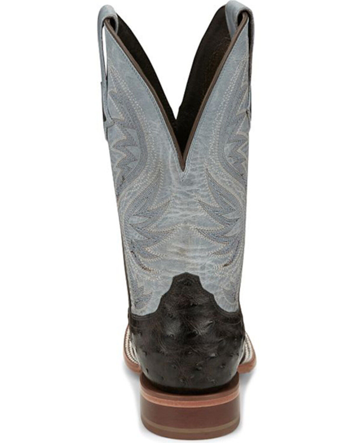 Image #5 - Tony Lama Men's Searcy Exotic Full Quill Ostrich Western Boots - Broad Square Toe, Dark Blue, hi-res