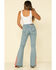 Rock & Roll Denim Women's Button Bandana Hem Trousers, Blue, hi-res