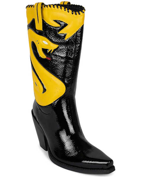 Image #1 - Jeffrey Campbell Women's Killer Cobra Synthetic Western Boots - Snip Toe , Black, hi-res