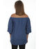 Scully Women's Cabbage Sleeve Off Shoulder Top , Blue, hi-res