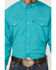 Image #3 - RANK 45® Men's Roughie Tech Long Sleeve Pearl Snap Western Shirt, Turquoise, hi-res