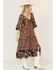 Image #2 - Angie Women's Paisley Print Midi Dress, Brown, hi-res