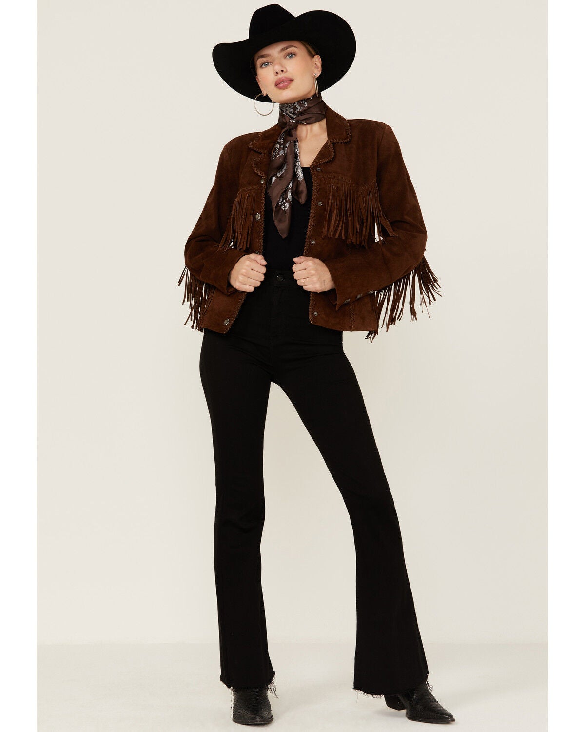 Image #2 - Scully Women's Caf&eacute; Brown Suede Fringe Jacket, Brown, hi-res