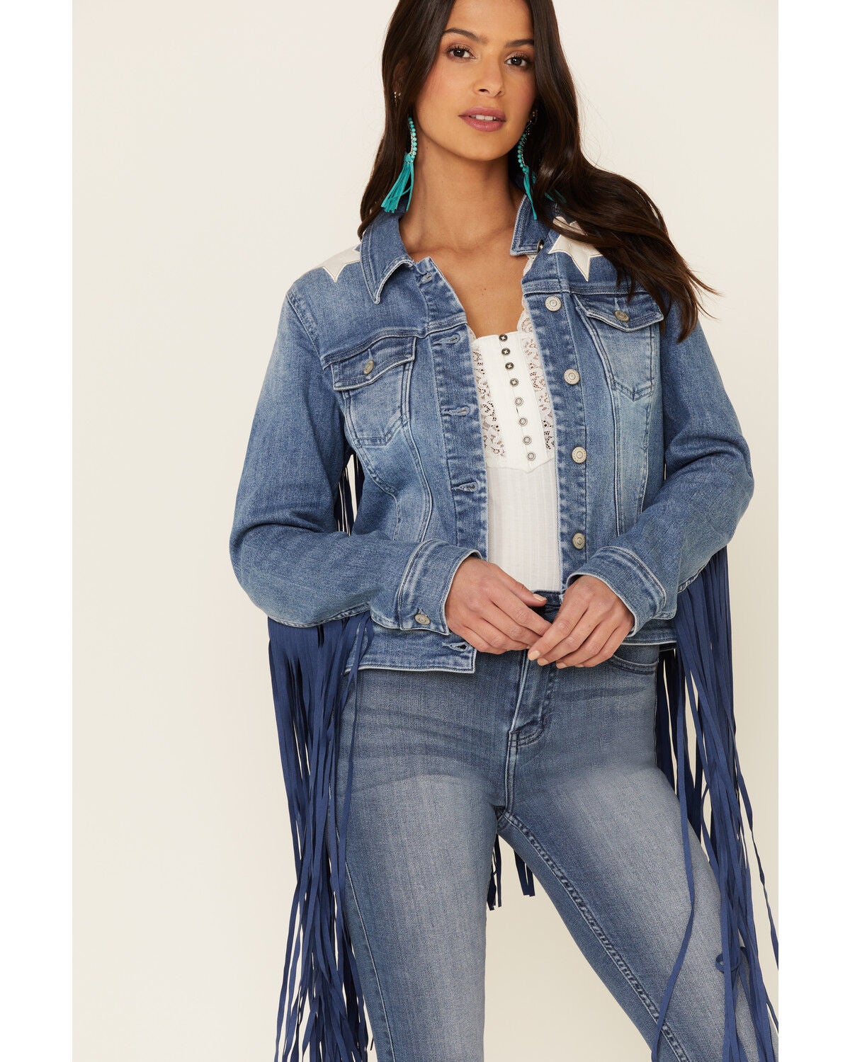 Image #2 - Idyllwind Women's Superstar Fringe Denim Jacket , , hi-res