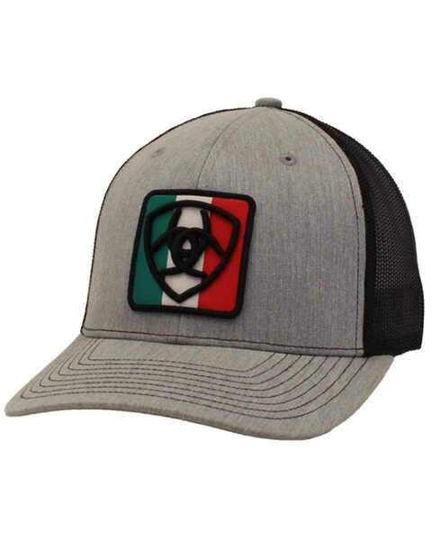 Ariat Men's Shield Mexican Flag Ball Cap , Grey, hi-res