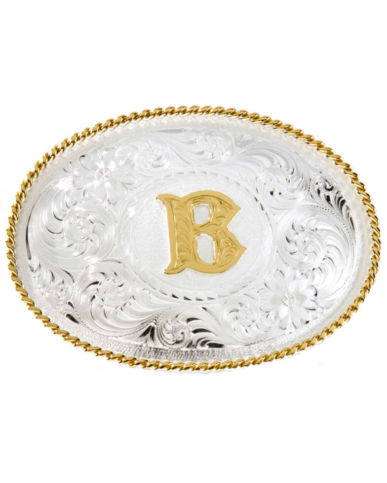 Montana Silversmiths Initial "B" Buckle, Silver, hi-res