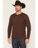 Image #1 - Dakota Grizzly Men's Jesse Long Sleeve 1/4 Button-Down Henley Shirt, Bark, hi-res