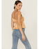 Image #3 - Shyanne Women's Smocked Empire Beige Satin Cami, Beige/khaki, hi-res