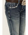 Image #2 - Grace in LA Little Girls' Medium Wash Steer Head Pocket Stretch Bootcut Jeans, Medium Wash, hi-res