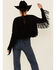 Image #3 - Vocal Women's Faux Suede Western Fringe Jacket , Black, hi-res