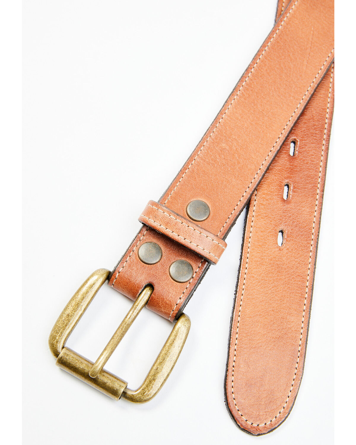 Image #2 - Bed Stu Women's Meander Rugged Leather Western Belt, Tan, hi-res