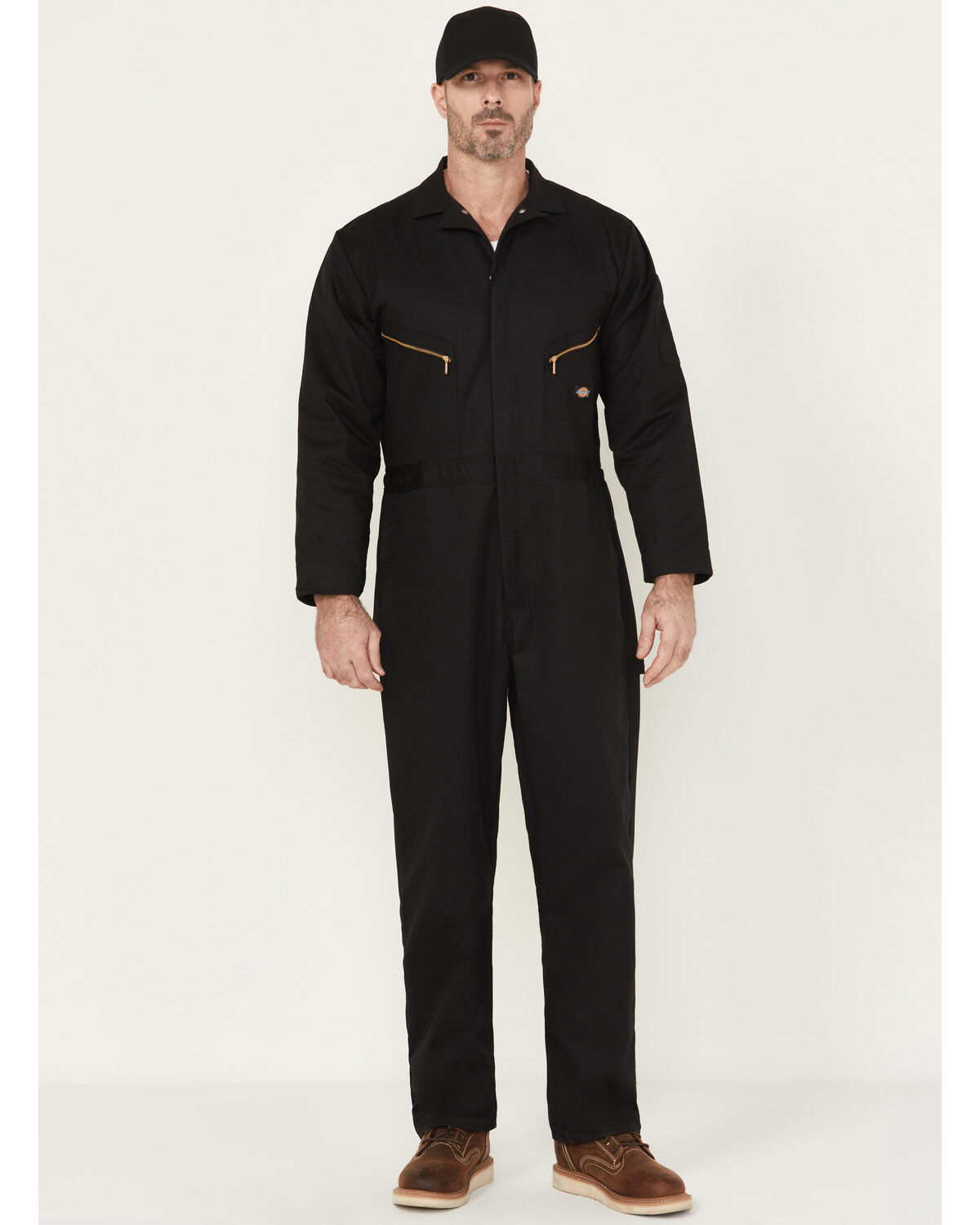 Image #1 - Dickies Men's Deluxe Blended Long Sleeve Coveralls, Black, hi-res