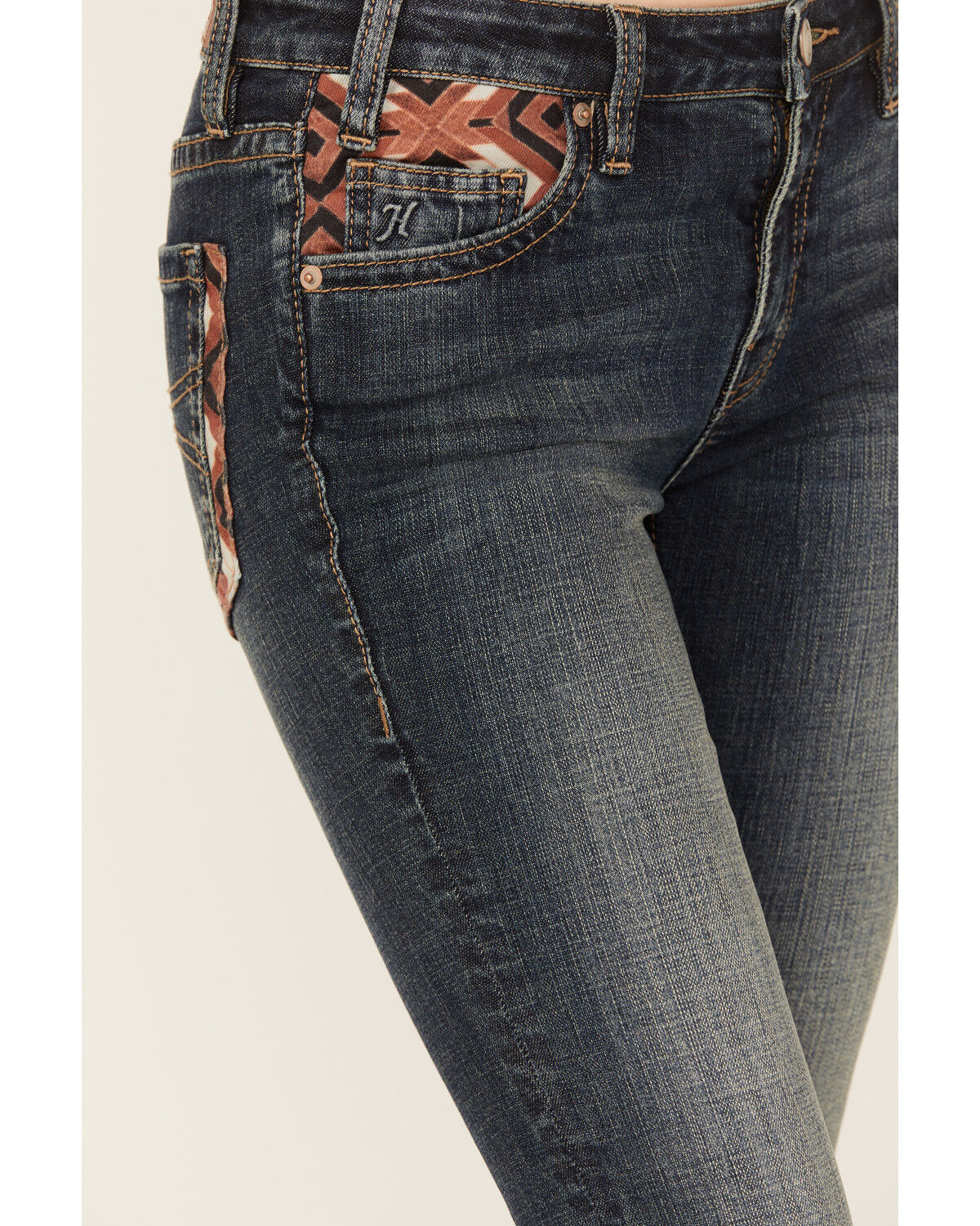 Image #2 - Hooey by Rock & Roll Denim Women's Dark Wash High Rise Stretch Baby Flare Jeans, Dark Wash, hi-res